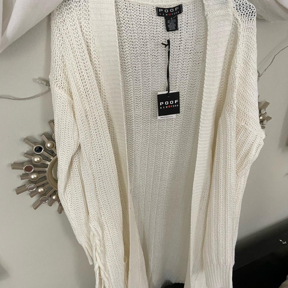 Brand new long cream knit sweater🔥